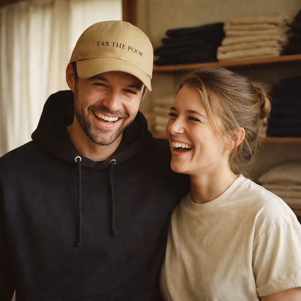 The founders of Teodorus - a couple laughing together in their studio